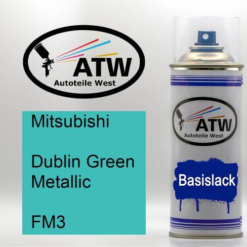 Mitsubishi, Dublin Green Metallic, FM3: 400ml Sprühdose, von ATW Autoteile West.
